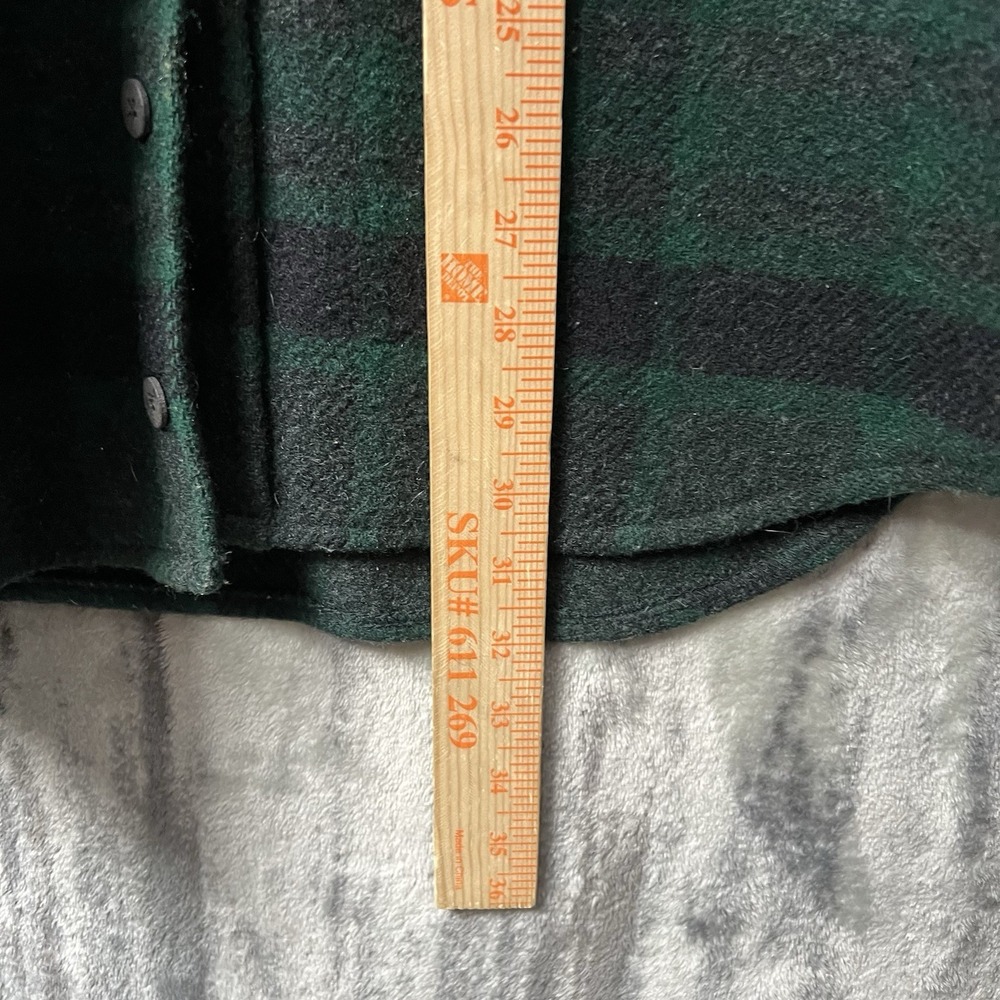 Vintage Woolrich Men's Green Buffalo Plaid Wool Shirt Jacket Made in USA L - Picture 4 of 6